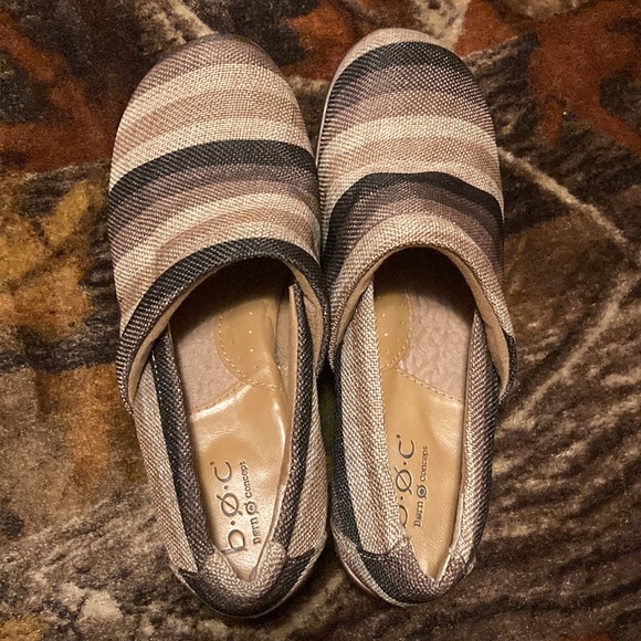 GUC b.o.c. Born Concept Clogs Women’s Size 10 Nadiyya Clog Neutral Tone Stripe - Picture 2 of 12